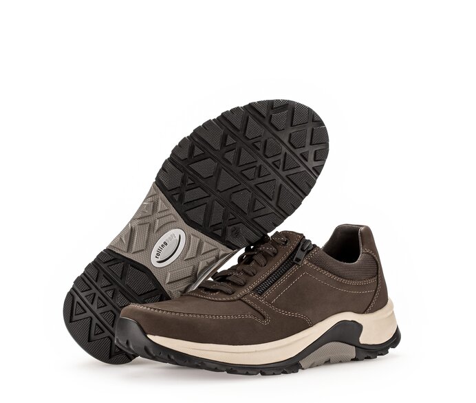 Gabor Herren Rollingsoft Sneaker Low Braun - Materialmix Leder/Textil