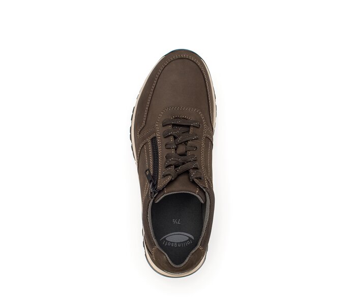 Gabor Herren Rollingsoft Sneaker Low Braun - Materialmix Leder/Textil