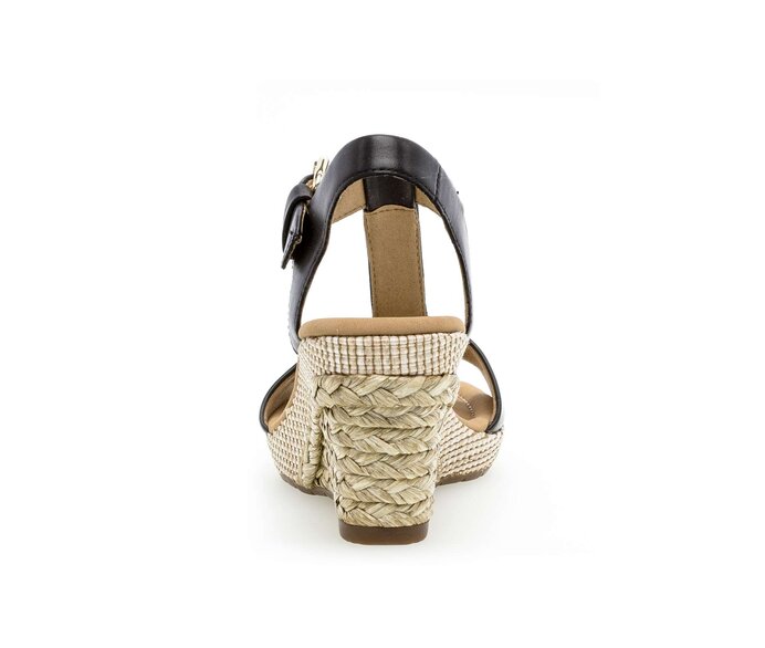 Gabor Damen  Keilsandalette Schwarz - Glattleder