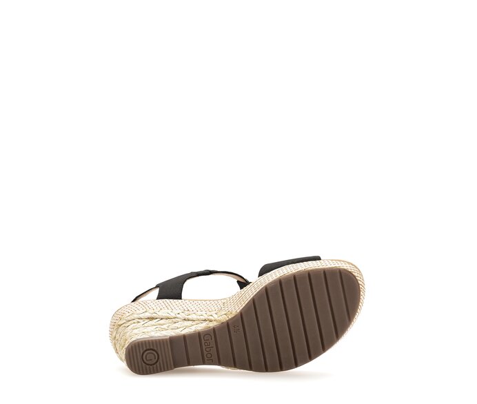 Gabor Damen  Keilsandalette Schwarz - Glattleder