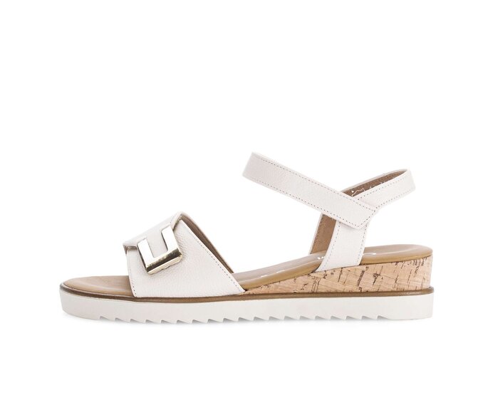 Gabor Damen Riemchensandale Creme - Glattleder
