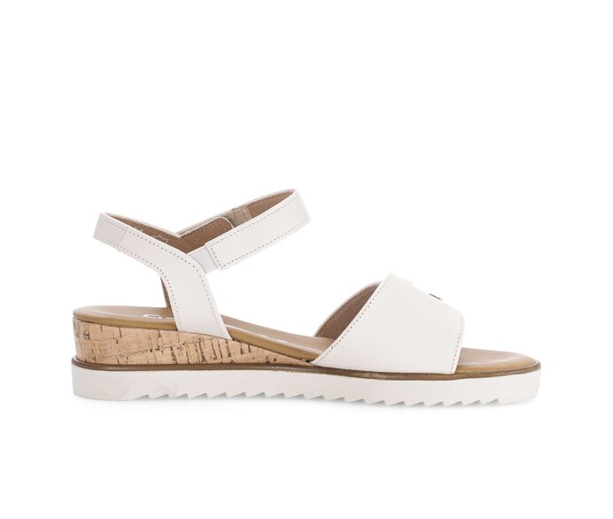Gabor Damen  Riemchensandale Creme - Glattleder