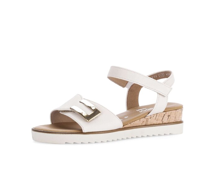 Gabor Damen  Riemchensandale Creme - Glattleder