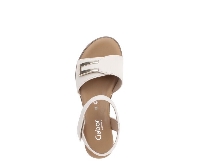 Gabor Damen  Riemchensandale Creme - Glattleder