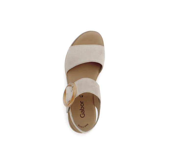 Gabor Damen  Plateau Sandale Beige - Rauleder