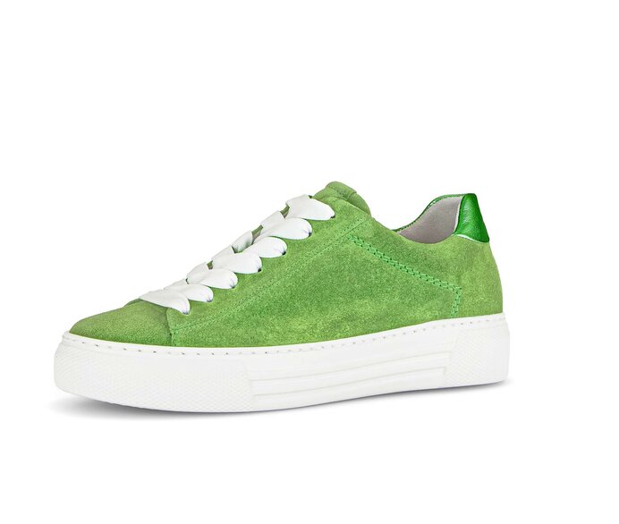Gabor Damen  Sneaker Low Grün - Materialmix Leder/Lederimitat