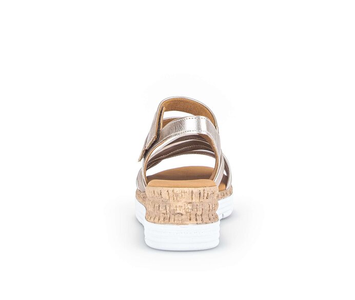 Gabor Damen  Keilsandalette Gold - Effektleder