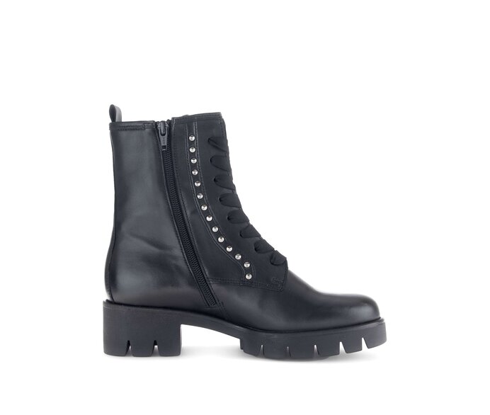 Gabor Damen  Schnürstiefelette Schwarz - Glattleder