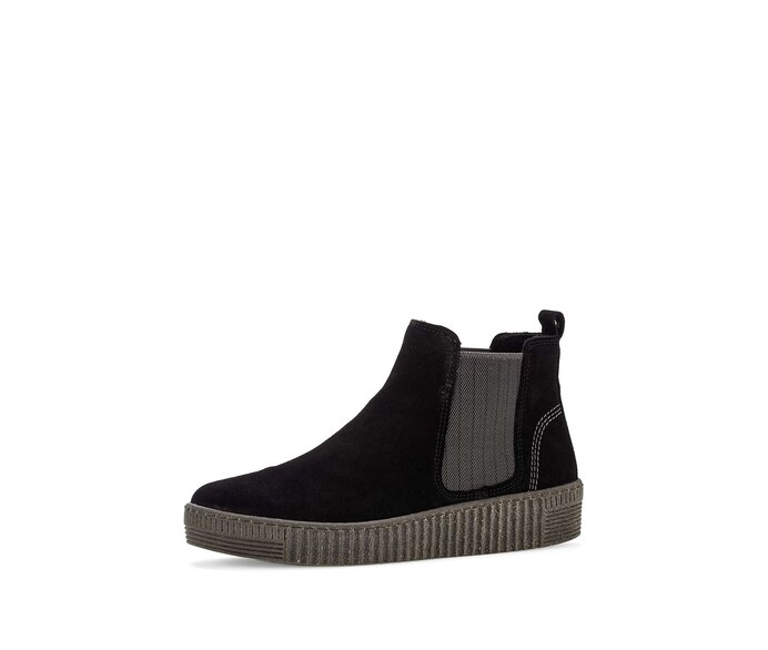 Gabor Damen  Chelsea Boot Schwarz - Rauleder