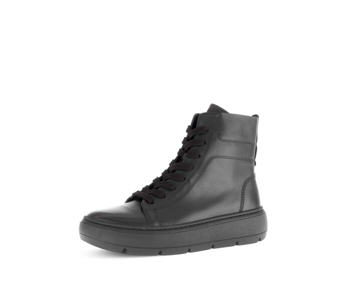 Gabor Damen  Sportliche Stiefelette Schwarz - Glattleder