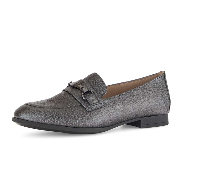 Gabor Damen  Slipper Silber - Glattleder