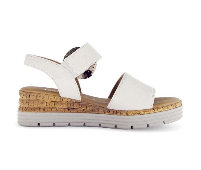 Gabor Damen  Riemchensandale Creme - Glattleder