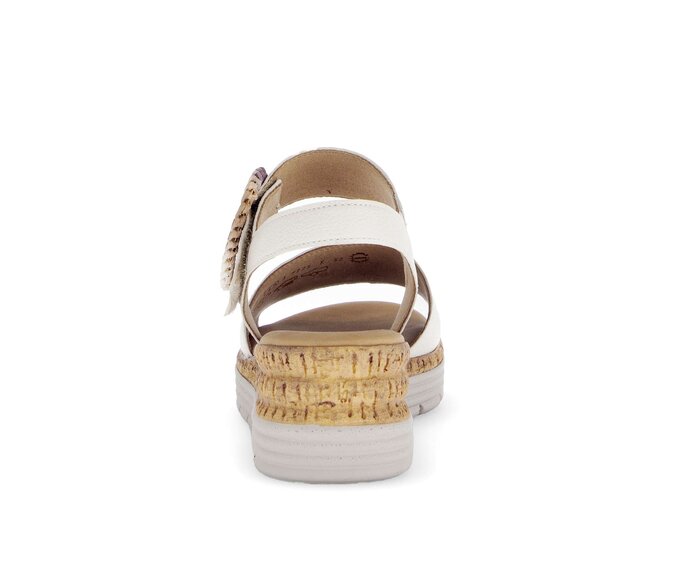 Gabor Damen  Riemchensandale Creme - Glattleder