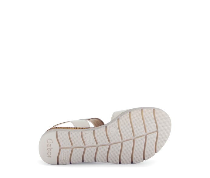 Gabor Damen  Riemchensandale Creme - Glattleder