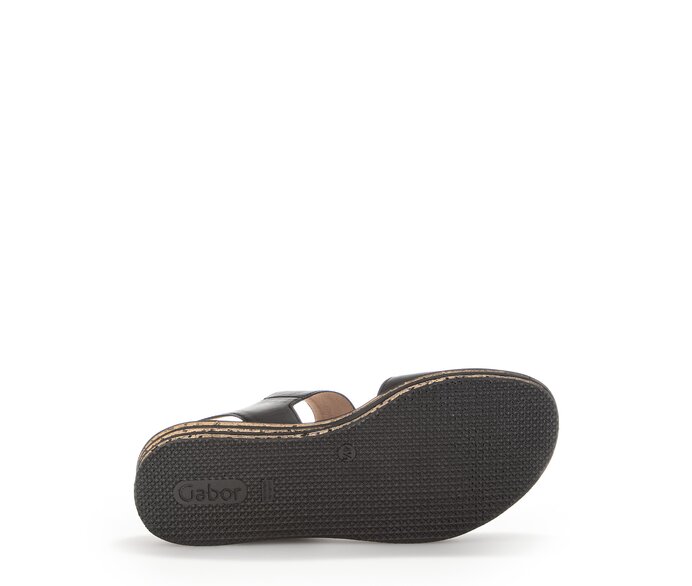 Gabor Damen  Plateau Sandale Schwarz - Glattleder