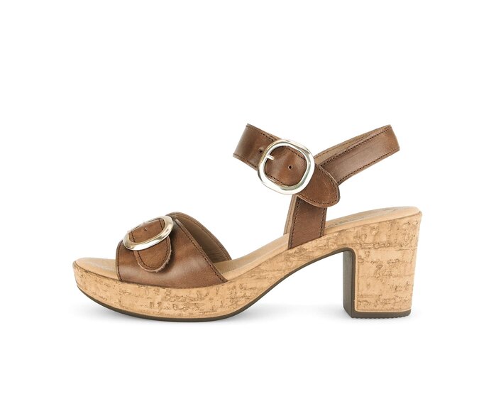 Gabor Damen Plateau Sandale Braun - Glattleder