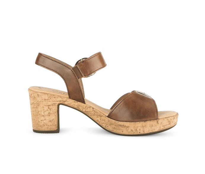 Gabor Damen  Plateau Sandale Braun - Glattleder