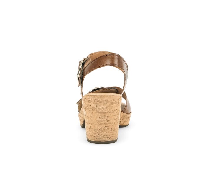 Gabor Damen  Plateau Sandale Braun - Glattleder