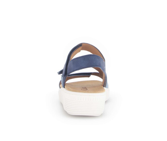 Gabor Damen  Plateau Sandale Blau - Materialmix Leder