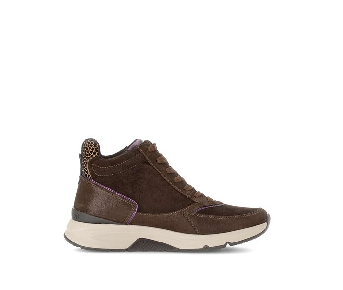 Gabor Damen  Sportliche Stiefelette Braun - Materialmix Leder