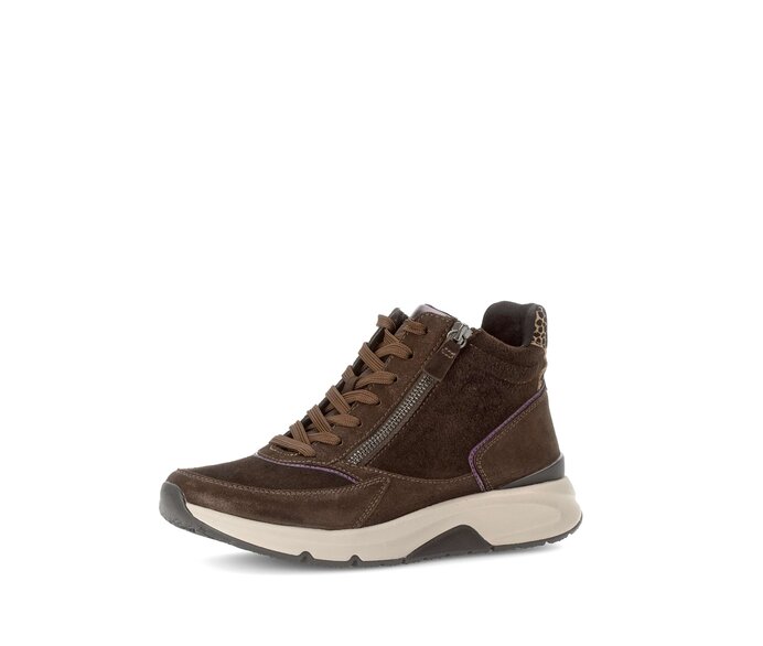 Gabor Damen  Sportliche Stiefelette Braun - Materialmix Leder