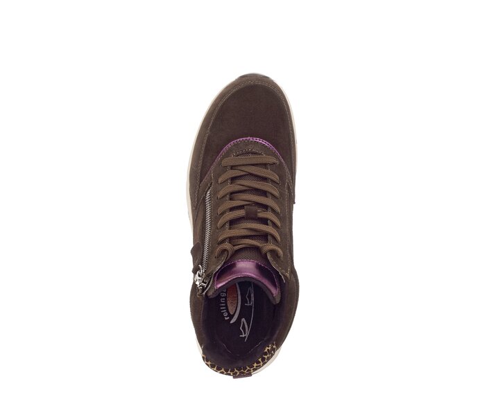 Gabor Damen  Sportliche Stiefelette Braun - Materialmix Leder