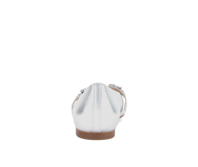 Gabor Damen  Eleganter Ballerina Silber - Effektleder