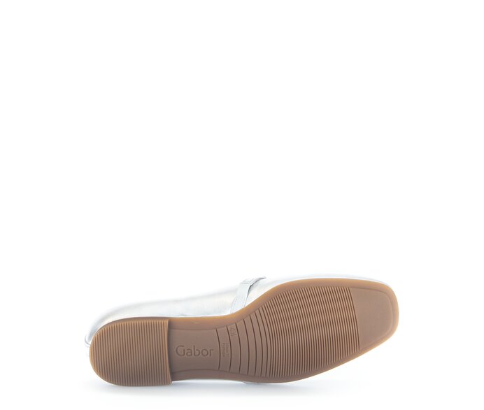 Gabor Damen  Eleganter Ballerina Silber - Effektleder