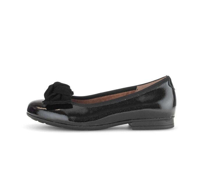 Gabor Damen Eleganter Ballerina Schwarz - Lackleder