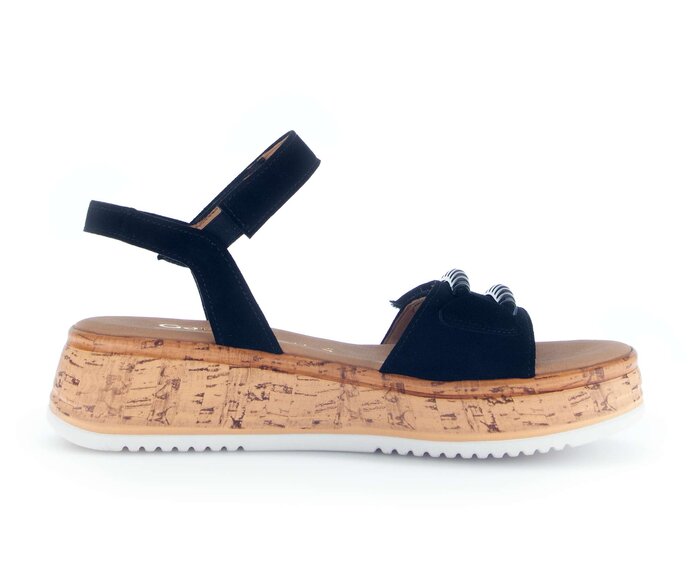 Gabor Damen  Plateau Sandale Schwarz - Rauleder