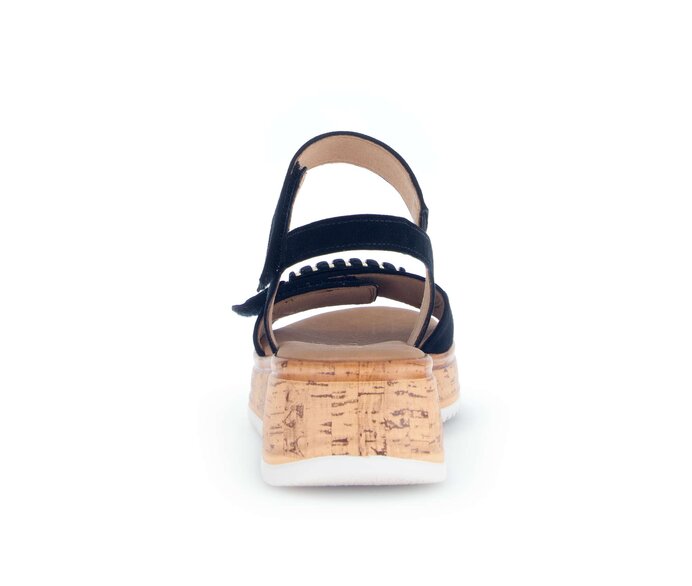 Gabor Damen  Plateau Sandale Schwarz - Rauleder