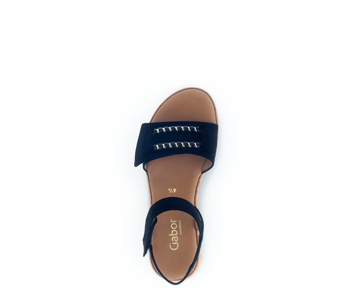 Gabor Damen  Plateau Sandale Schwarz - Rauleder