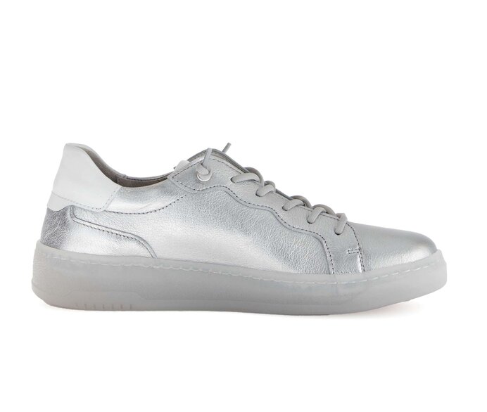 Gabor Damen  Sneaker Low Silber - Materialmix Leder
