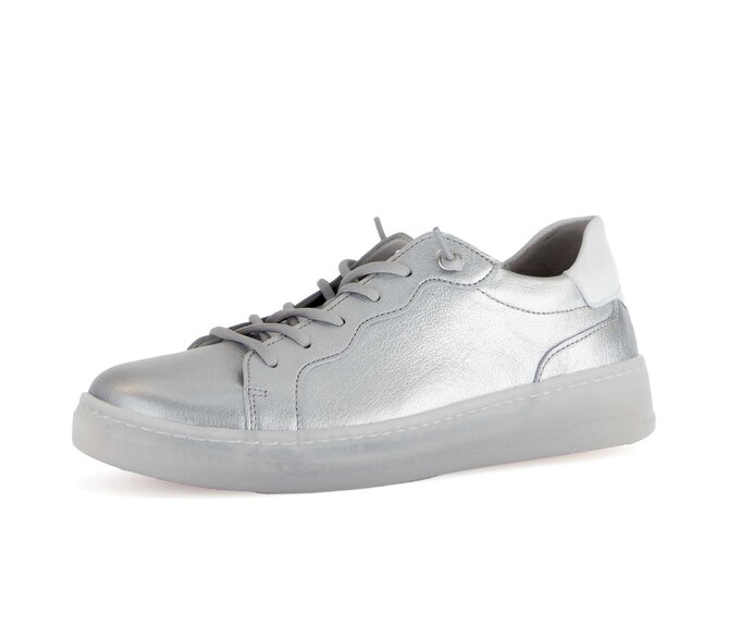 Gabor Damen  Sneaker Low Silber - Materialmix Leder