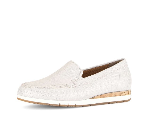 Gabor Damen  Slipper Gold - Leder Reptiloptik