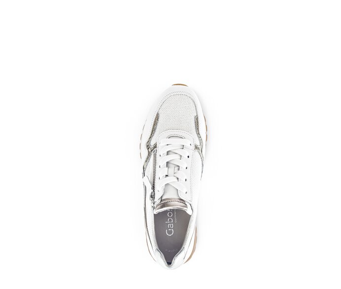Gabor Damen  Sneaker Low Weiß - Materialmix Leder/Lederimitat