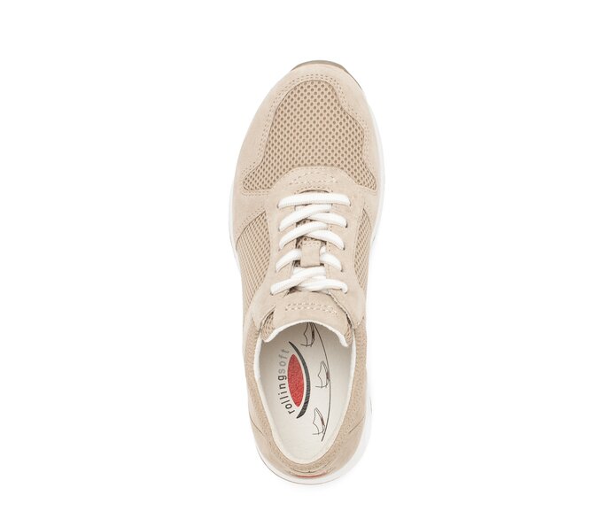 Gabor Damen  Sneaker Low Beige - Materialmix Leder/Lederimitat