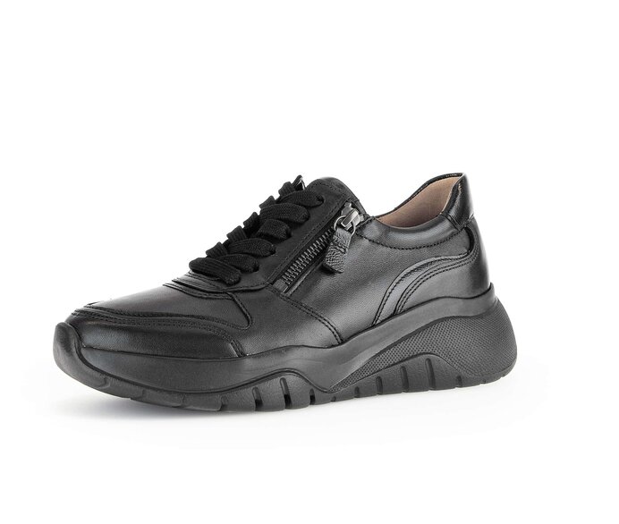 Gabor Damen  Sneaker Low Schwarz - Materialmix Leder