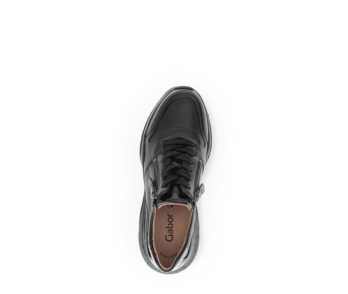 Gabor Damen  Sneaker Low Schwarz - Materialmix Leder