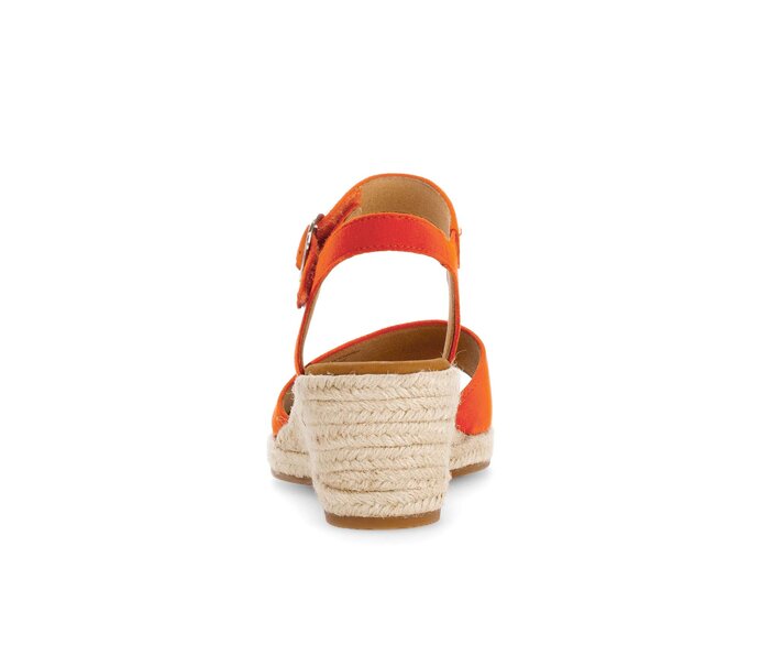 Gabor Damen  Keilsandalette Orange - Rauleder