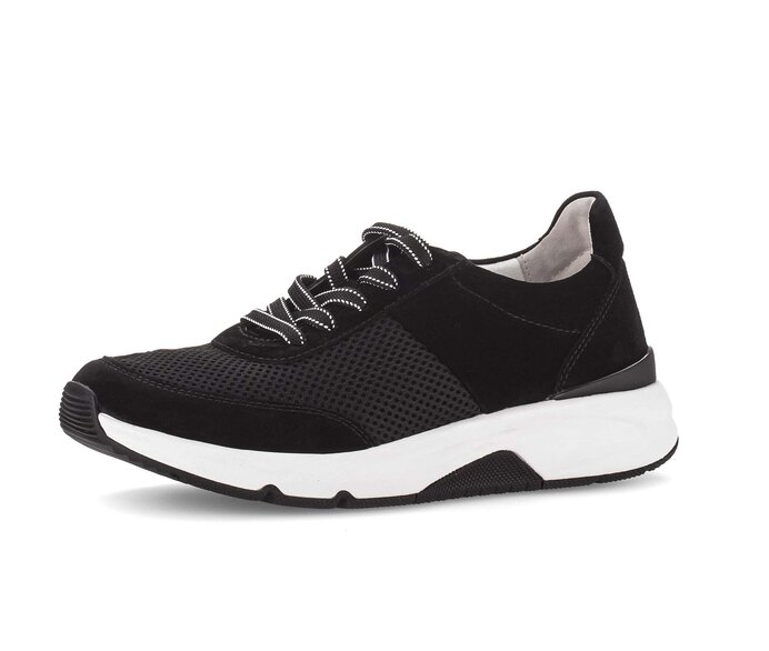 Gabor Damen  Sneaker Low Schwarz - Materialmix Leder/Lederimitat