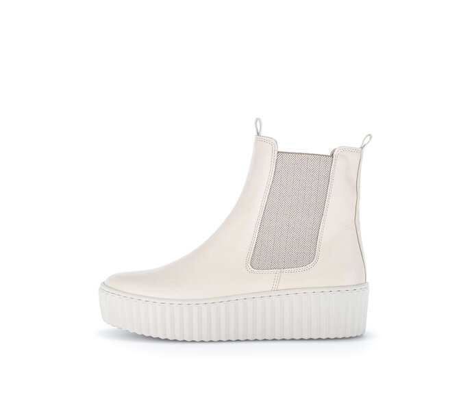 Gabor Damen Chelsea Boot Beige - Glattleder
