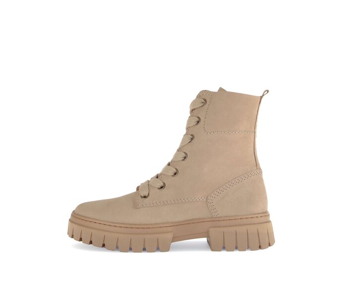Gabor Damen Schnürstiefelette Beige - Rauleder