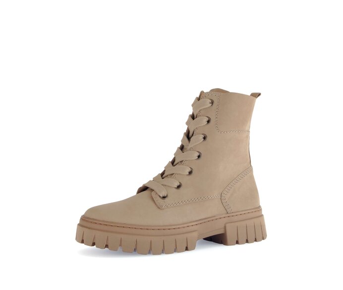 Gabor Damen  Schnürstiefelette Beige - Rauleder