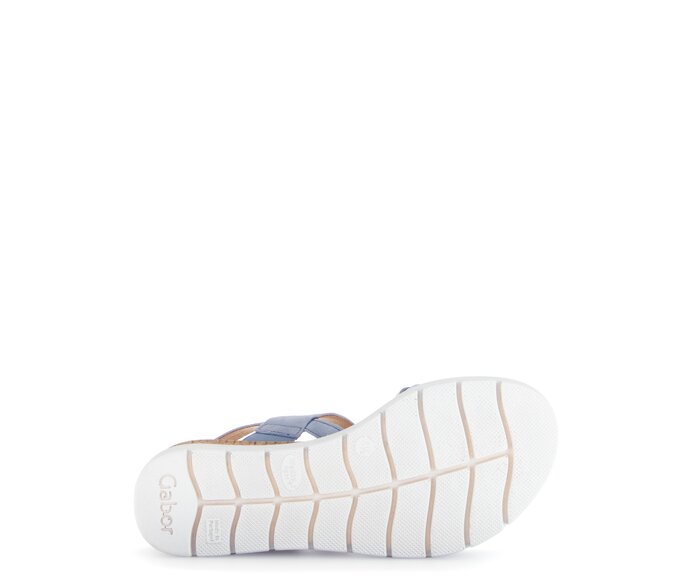 Gabor Damen  Riemchensandale Blau - Materialmix Leder