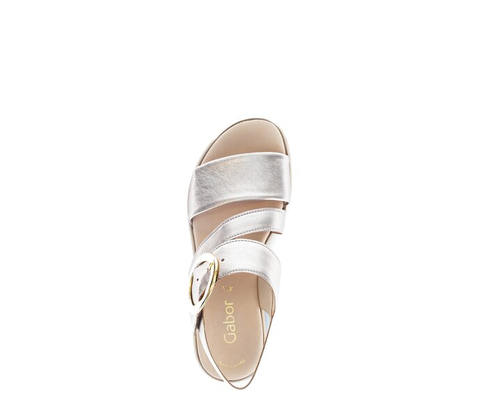 Gabor Damen  Plateau Sandale Gold - Effektleder