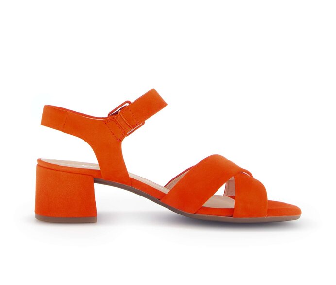 Gabor Damen  Riemchensandale Orange - Rauleder