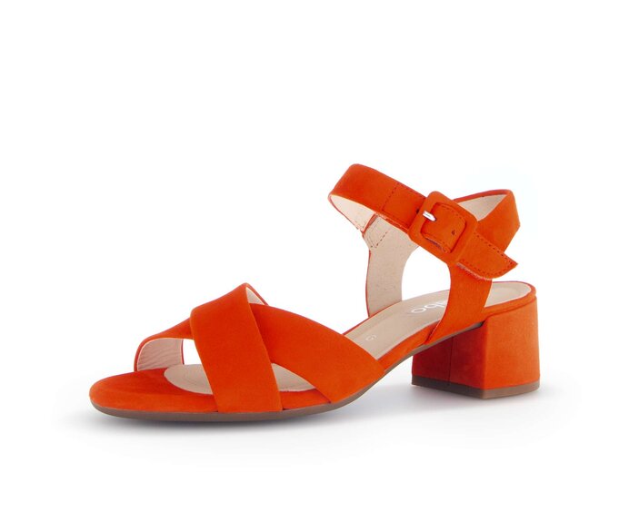 Gabor Damen  Riemchensandale Orange - Rauleder
