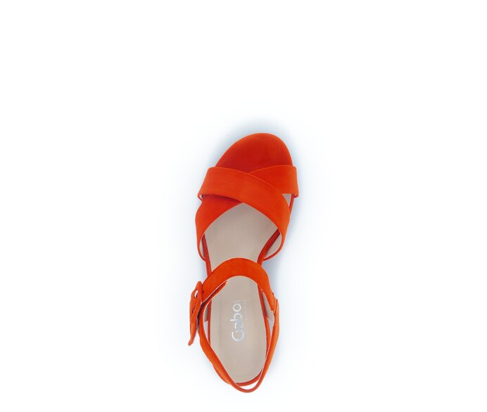 Gabor Damen  Riemchensandale Orange - Rauleder