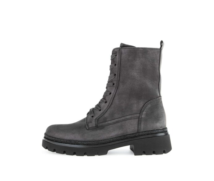 Gabor Damen Schnürstiefelette Grau - Rauleder